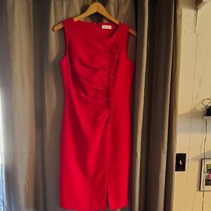 Calvin Klein Vibrant Red Midi Dress And Just In Time For Valentine's Day.